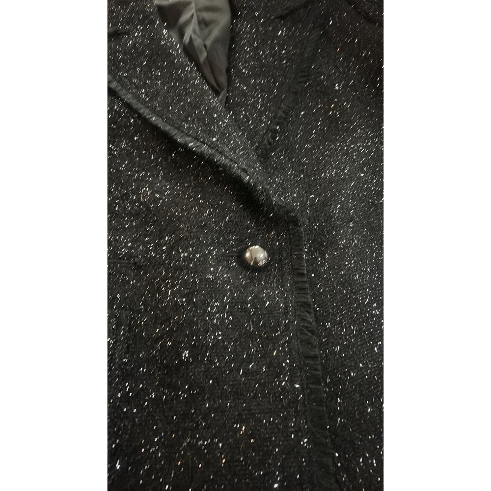 Kate Spade Blazer Jacket Tinsel Metallic Sequel Tweed Black Sz 14 Designers‎ - Picture 6 of 15
